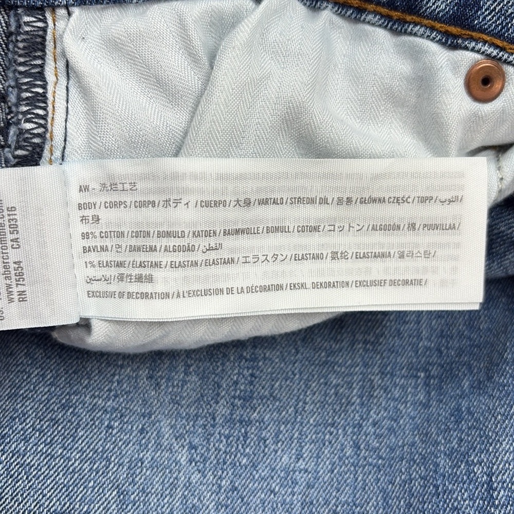 Abercrombie & Fitch The '90s Slim Straight Ultra High Rise Distressed Jeans 27 - Picture 8 of 9